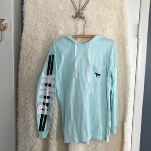 Pink Victorias hooded long sleeve tee